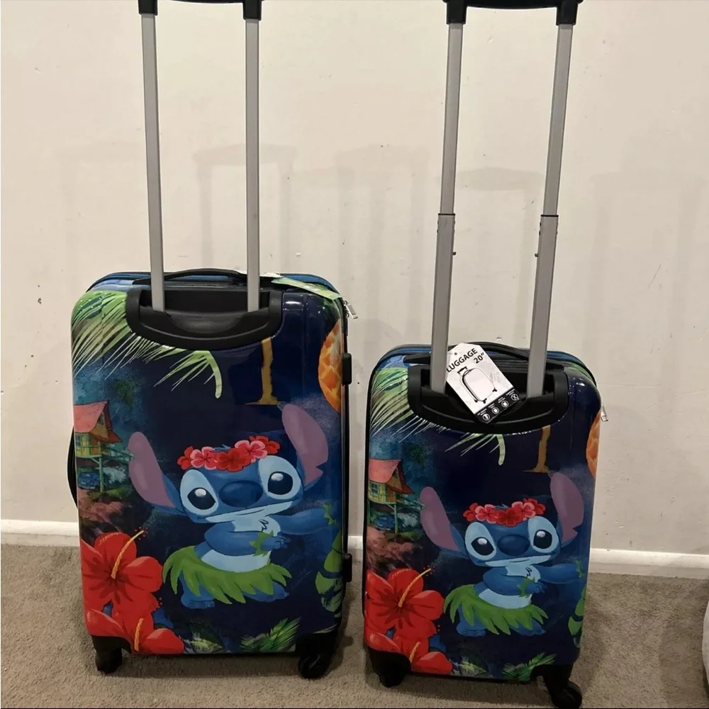 Disney Lilo STITCH Hardside Luggage Suitcase Spinner Hawaiian Luau 20” & 24”